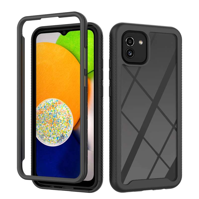 For Samsung Galaxy A03 166mm Starry Sky Solid Color Series Shockproof PC + TPU Phone Case(Purple)