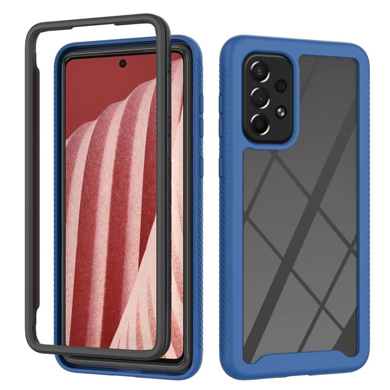 For Samsung Galaxy A73 5G Starry Sky Solid Color Series Shockproof PC + TPU Phone Case(Black)