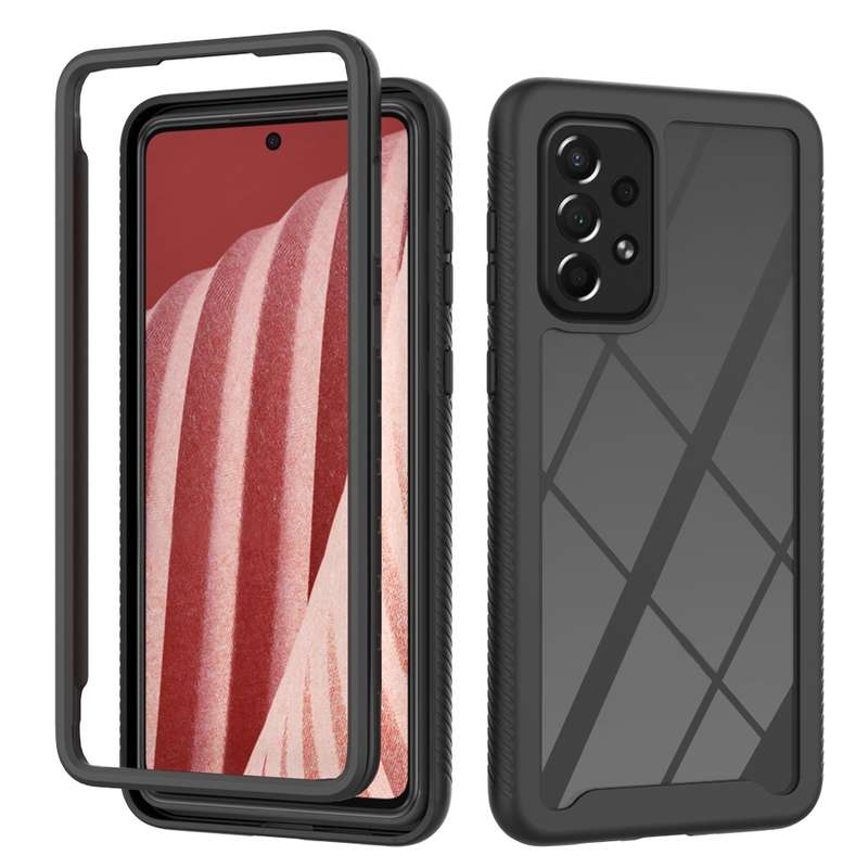 For Samsung Galaxy A73 5G Starry Sky Solid Color Series Shockproof PC + TPU Phone Case(Purple)