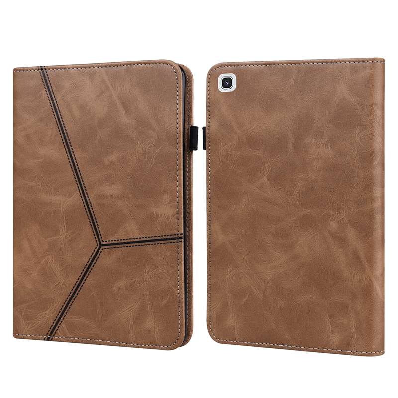 For Samsung Galaxy Tab A7 10.4 (2020) T500/T505 Solid Color Embossed Striped Leather Tablet Case(Blu