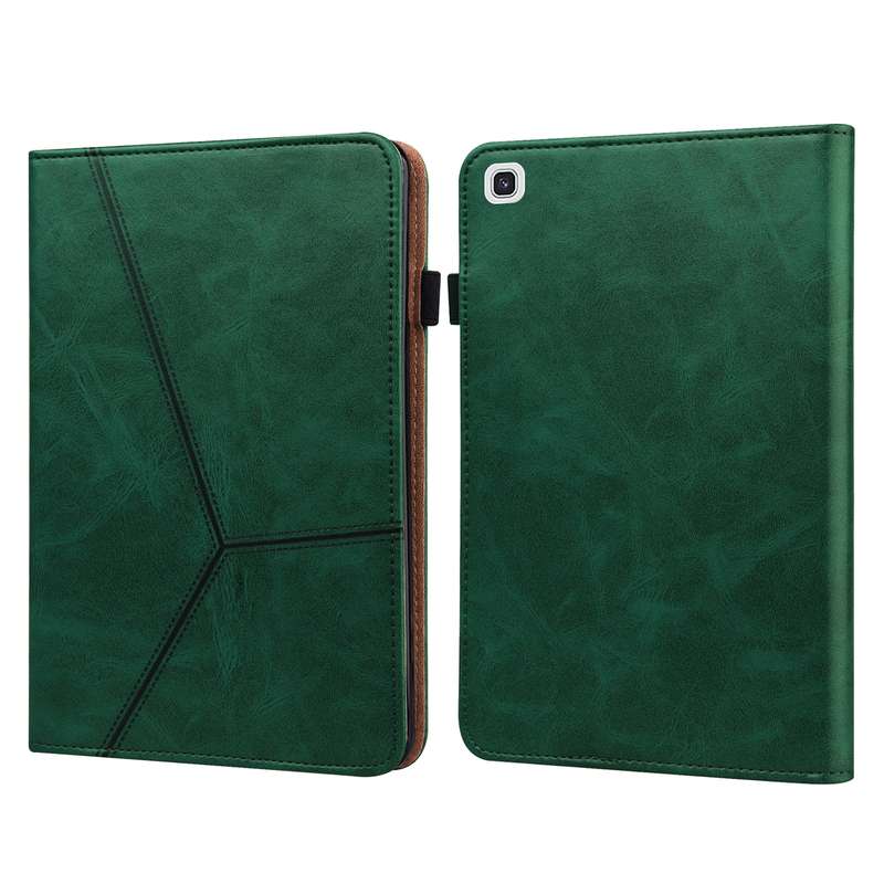 For Samsung Galaxy Tab A7 10.4 (2020) T500/T505 Solid Color Embossed Striped Leather Tablet Case(Blu