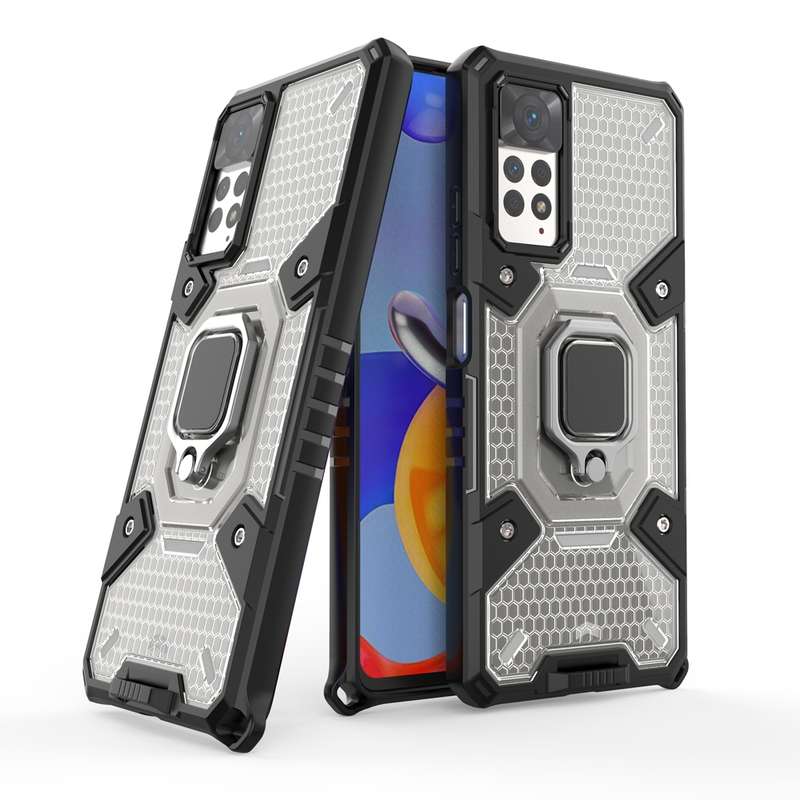 For Xiaomi Redmi Note 11 Pro 5G / 4G Global Space PC+TPU Shockproof Phone Case with Ring Holder(Grey