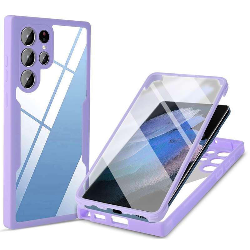For Samsung Galaxy S22 Ultra 5G Acrylic + TPU 360 Degrees Full Coverage Shockproof Phone Case(Purple