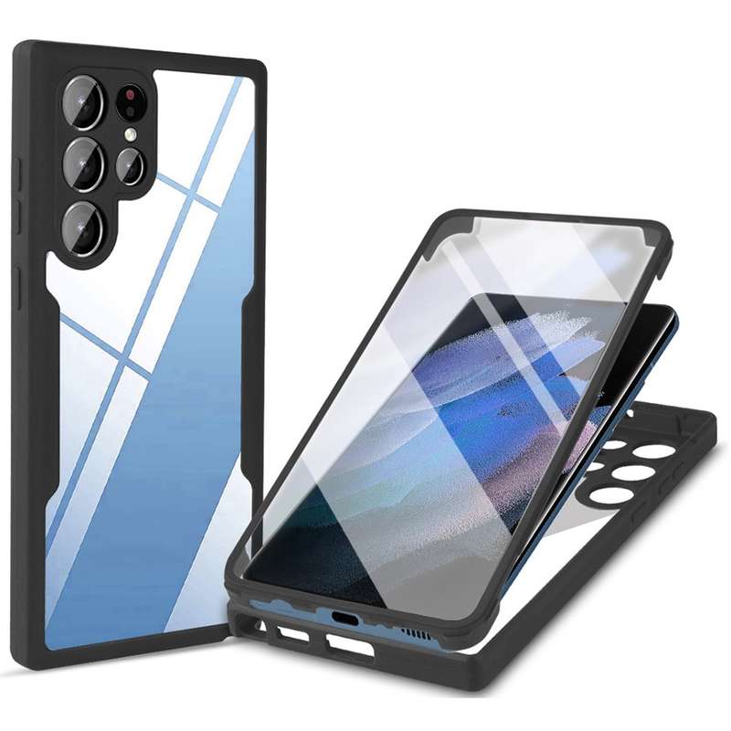 For Samsung Galaxy A21s Acrylic + TPU 360 Degrees Full Coverage Shockproof Phone Case(Blue)