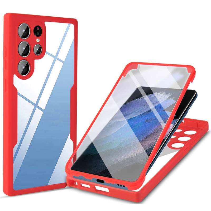 For Samsung Galaxy S22 Ultra 5G Acrylic + TPU 360 Degrees Full Coverage Shockproof Phone Case(Purple