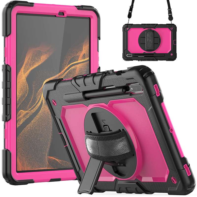 For Samsung Galaxy Tab S8 11 inch SM-X700 Silicone + PC Tablet Case(Black+Light Blue)