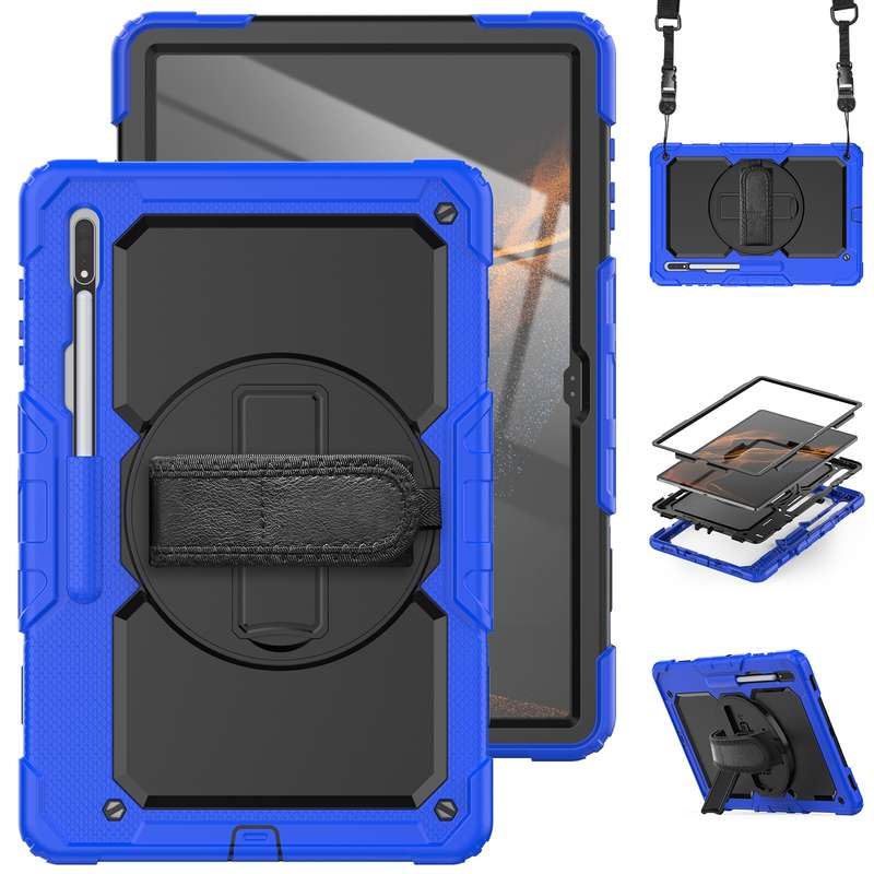 For Samsung Galaxy Tab S8 Ultra 14.6 inch SM-X900 Silicone + PC Tablet Case(Black)