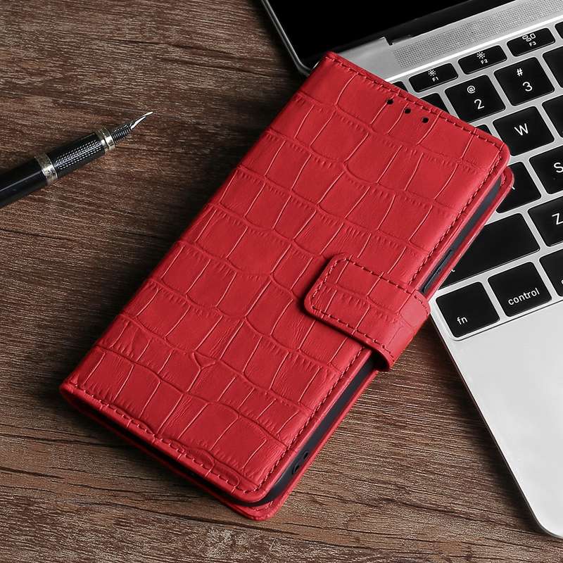 For OPPO A77 Skin Feel Crocodile Texture Magnetic Clasp PU Leather Phone Case(Black)