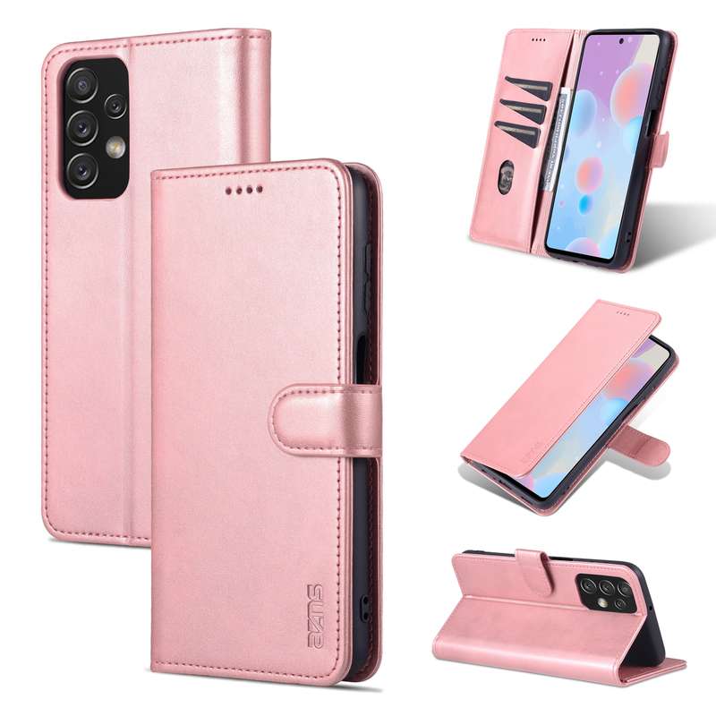 For Samsung Galaxy A23 5G AZNS Skin Feel Calf Texture Horizontal Flip Leather Phone Case(Red)