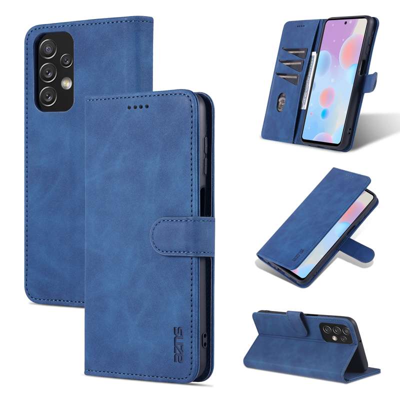For Samsung Galaxy A23 5G AZNS Skin Feel Calf Texture Horizontal Flip Leather Phone Case(Red)