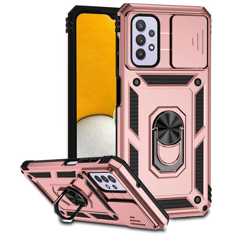 For Samsung Galaxy A23 5G Sliding Camshield Holder Phone Case(Black)