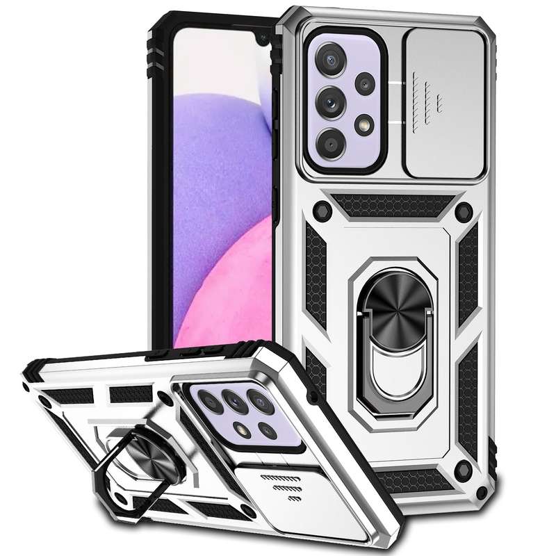 For Samsung Galaxy A33 5G Sliding Camshield Holder Phone Case(Black)