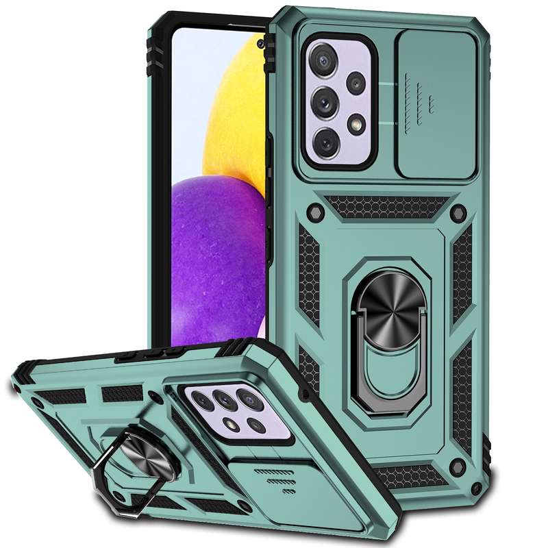 For Samsung Galaxy A52 5G / 4G Card Slot Design Shockproof TPU Protective Case(Purple)