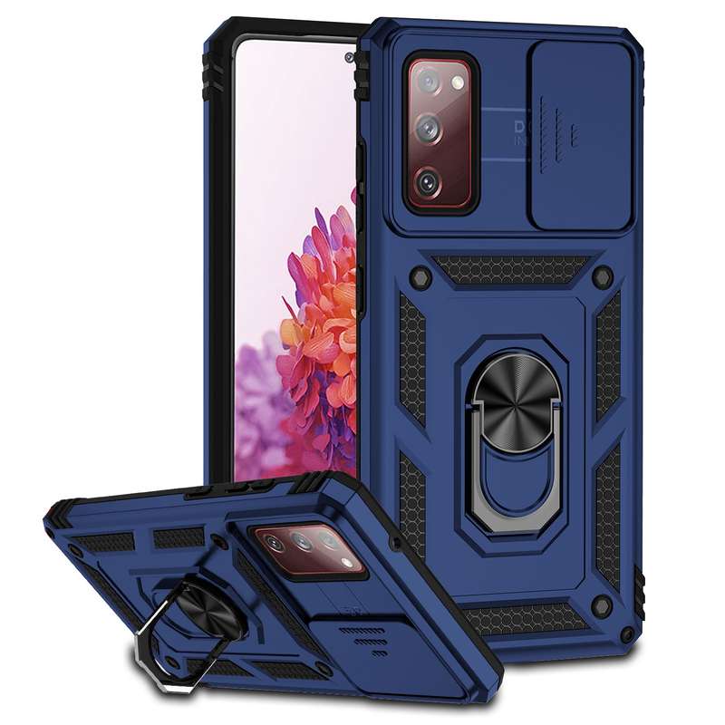 For Samsung Galaxy S20 FE Sliding Camshield Holder Phone Case(Rose Gold)