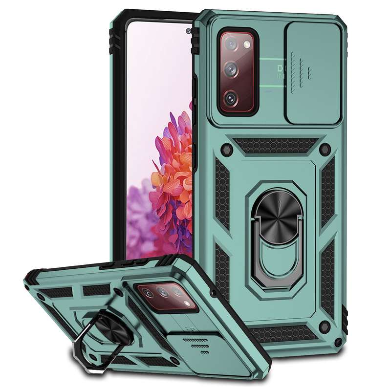 For Samsung Galaxy S20 FE Sliding Camshield Holder Phone Case(Rose Gold)