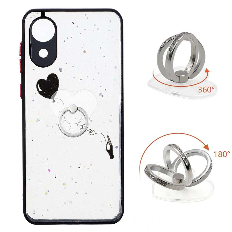 For Samsung Galaxy A03 Core Starry Sky Epoxy TPU Phone Case with Ring Holder(Owl)
