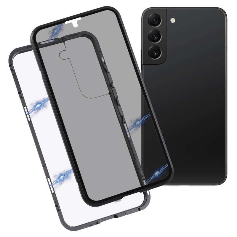 For Samsung Galaxy S22 5G Anti-peeping Magnetic Double-sided Tempered Glass Phone Case(Red)