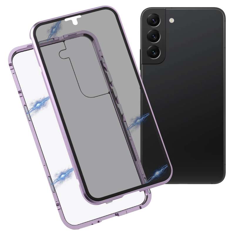 For Samsung Galaxy S22 5G Anti-peeping Magnetic Double-sided Tempered Glass Phone Case(Red)