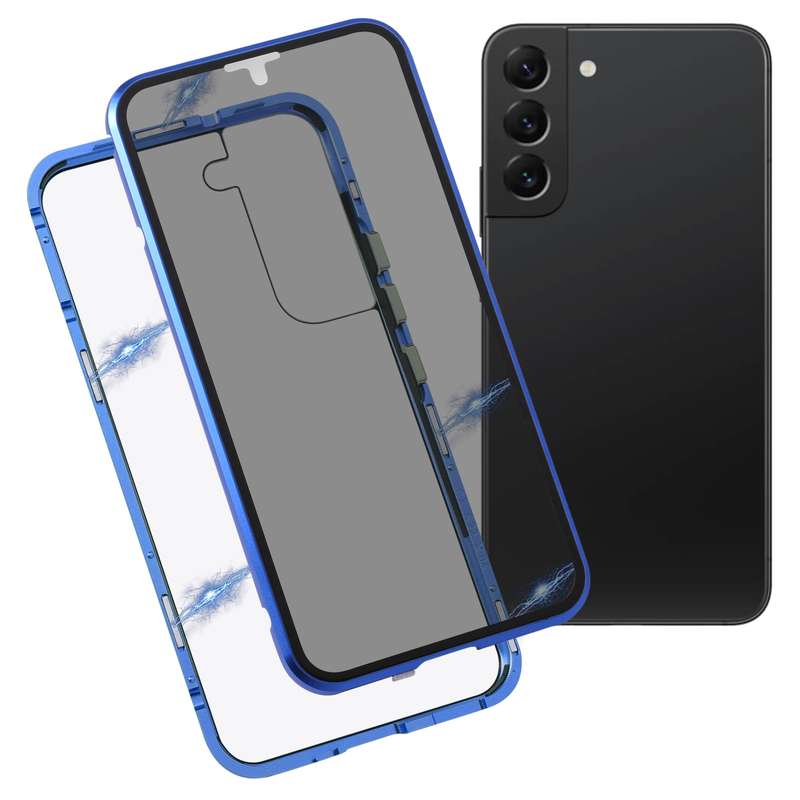 For Samsung Galaxy S22 5G Anti-peeping Magnetic Double-sided Tempered Glass Phone Case(Red)