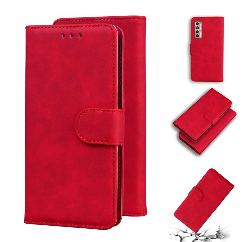 For Tecno Camon 17P Skin Feel Pure Color Flip Leather Phone Case(Black)
