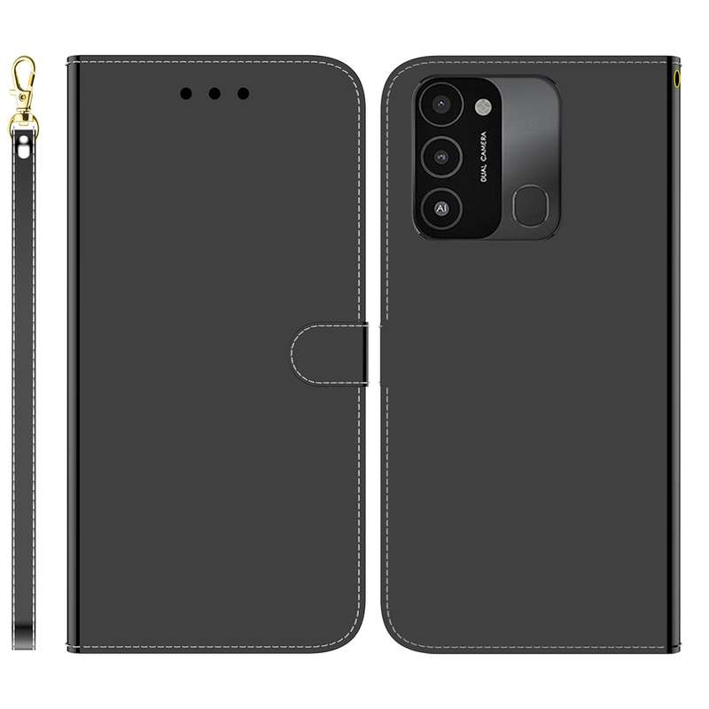 For Tecno Spark Go 2022 / Spark 8C Imitated Mirror Surface Horizontal Flip Leather Phone Case(Black)