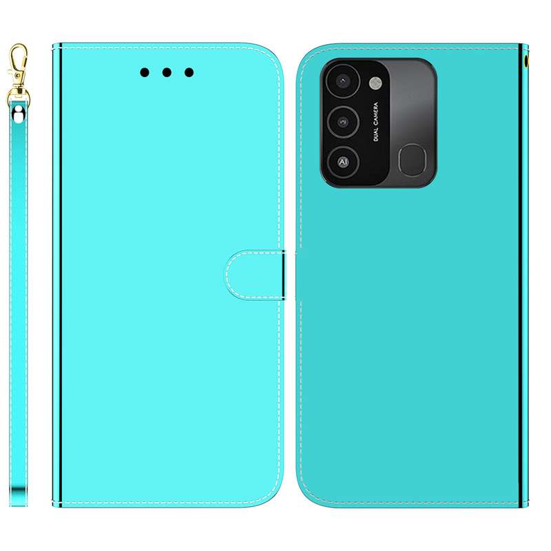For Tecno Spark 7 Pro Imitated Mirror Surface Horizontal Flip Leather Phone Case(Silver)