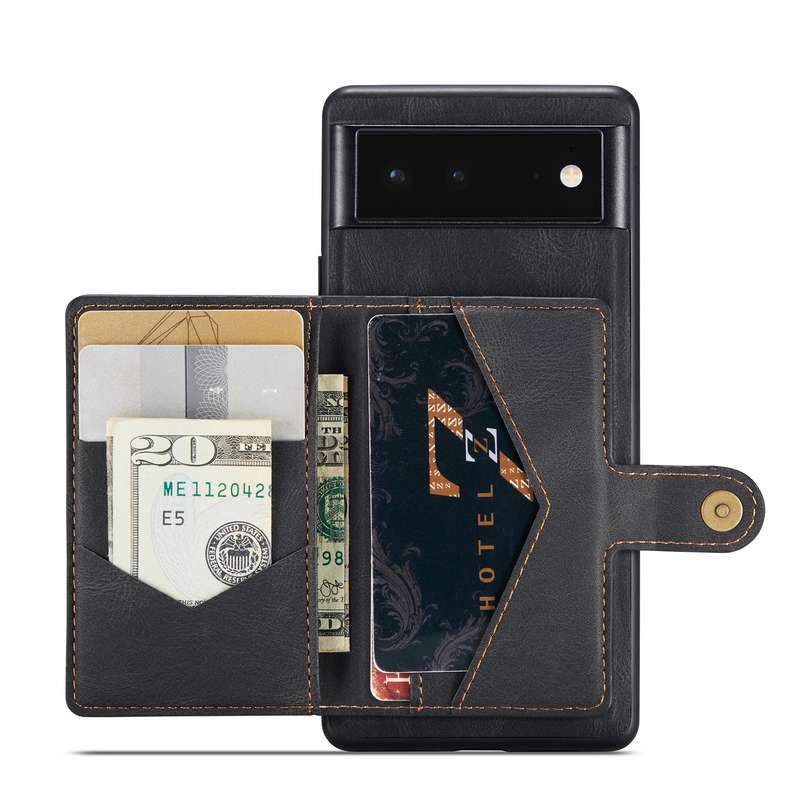 For Google Pixel 7 5G JEEHOOD Retro Magnetic Detachable Wallet Phone Case(Brown)