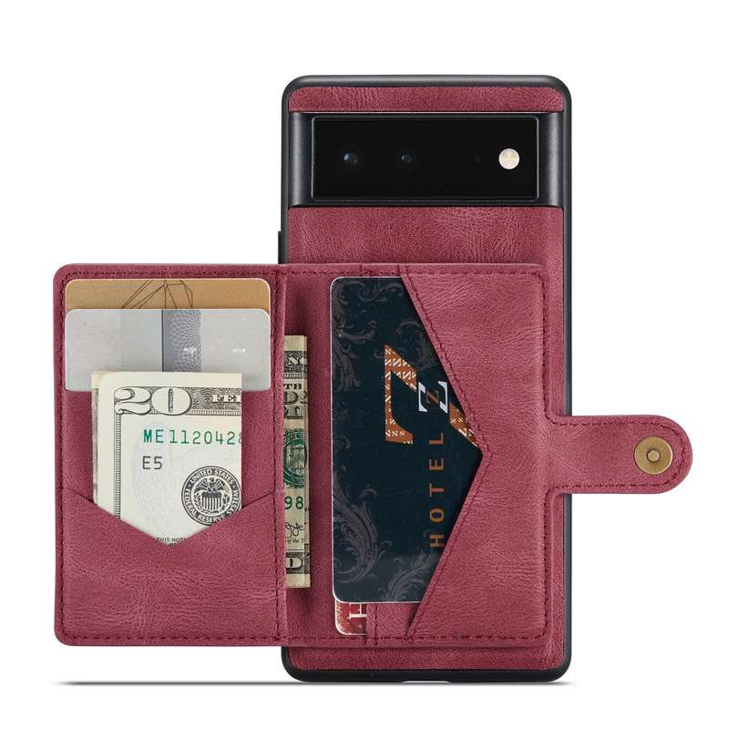 For Google Pixel 7 5G JEEHOOD Retro Magnetic Detachable Wallet Phone Case(Brown)
