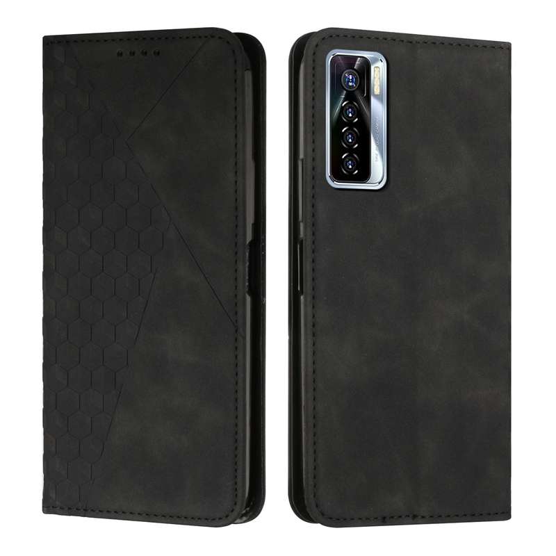 For Tecno Camon 17P / 17 Pro Diamond Splicing Skin Feel Magnetic Leather Phone Case(Brown)
