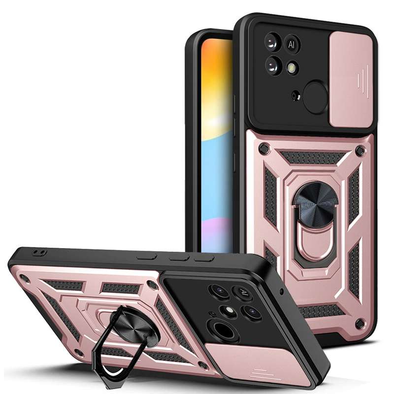 For Xiaomi Redmi 10C 4G Sliding Camera Cover Design TPU+PC Phone Case(Black)