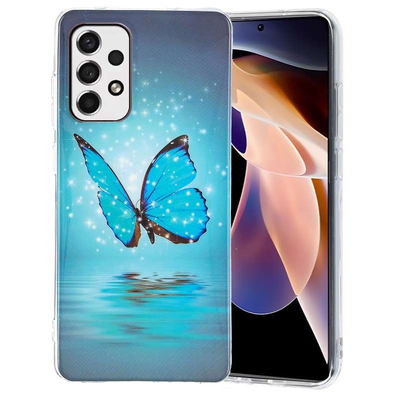 For Samsung Galaxy A33 5G Luminous TPU Protective Phone Case(Butterfly)