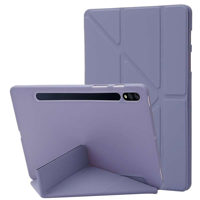 For Samsung Galaxy Tab S8 / S7 Deformation Silicone Leather Tablet Case(Purple)