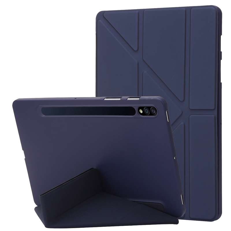 For Samsung Galaxy Tab S8+ / S7+ Deformation Silicone Leather Tablet Case(Dark Green)