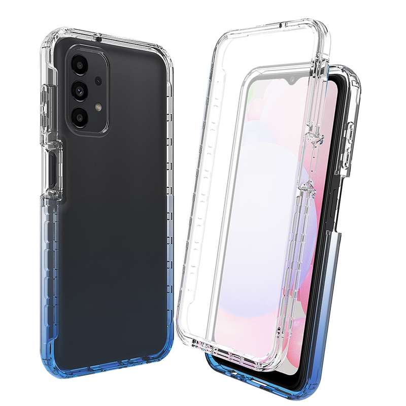 For Samsung Galaxy A13 4G Full Body Shockproof Clear Gradient Phone Case(Blue)