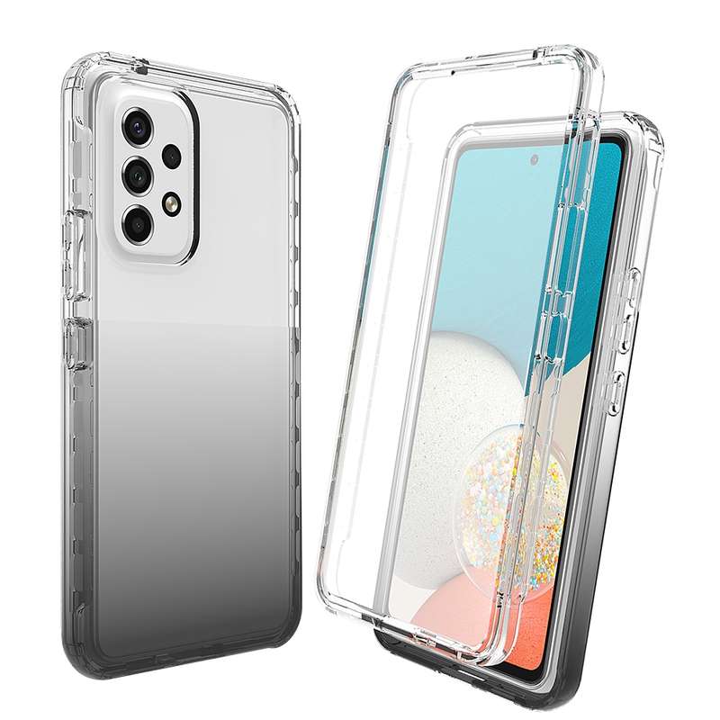 For Samsung Galaxy A53 5G Full Body Shockproof Clear Gradient Phone Case(Black)