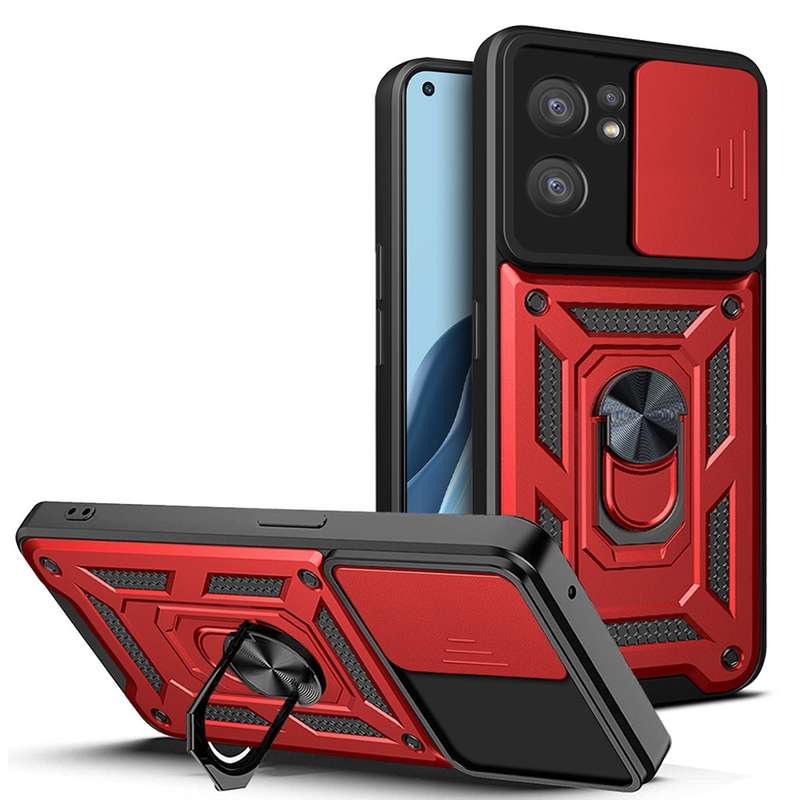 For OPPO Reno7 5G Global / Find X5 Lite Sliding Camera Cover Design TPU+PC Phone Case(Black)
