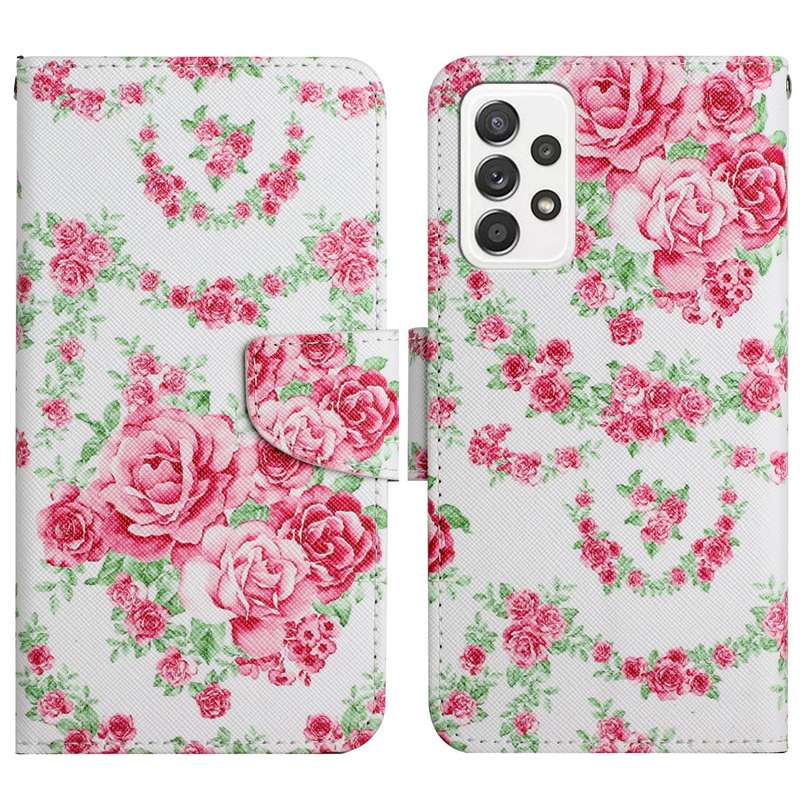 For Samsung Galaxy A53 5G Painted Pattern Horizontal Flip Leather Phone Case(Rhombus Kaleidoscope)
