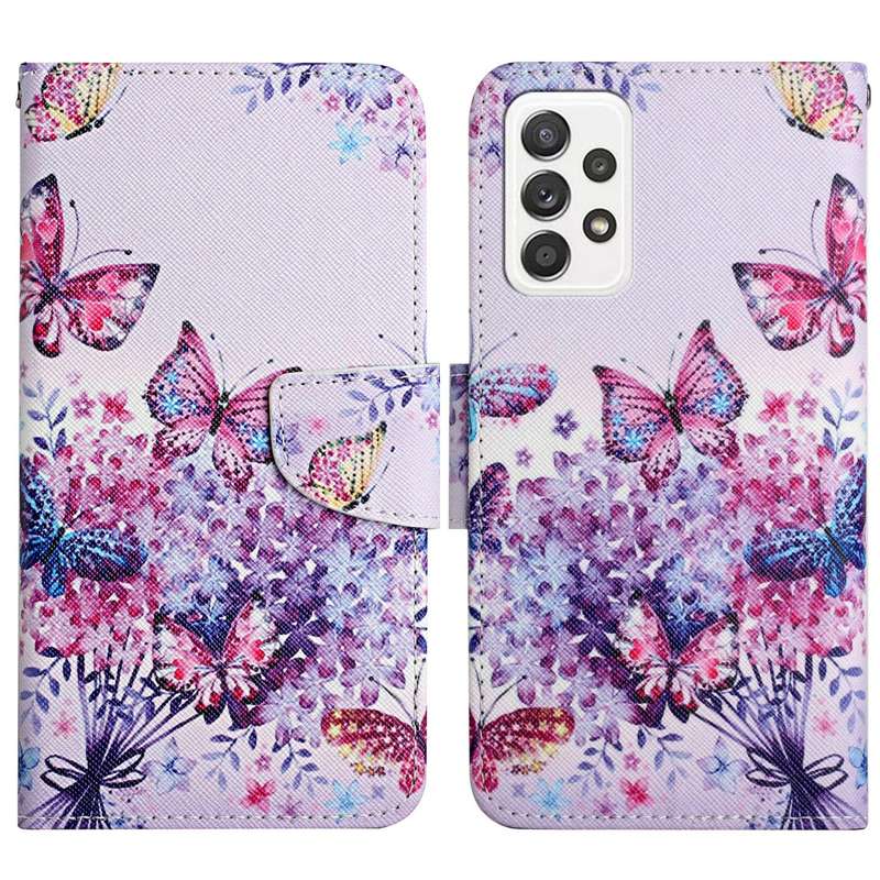 For Samsung Galaxy A53 5G Painted Pattern Horizontal Flip Leather Phone Case(Rhombus Kaleidoscope)