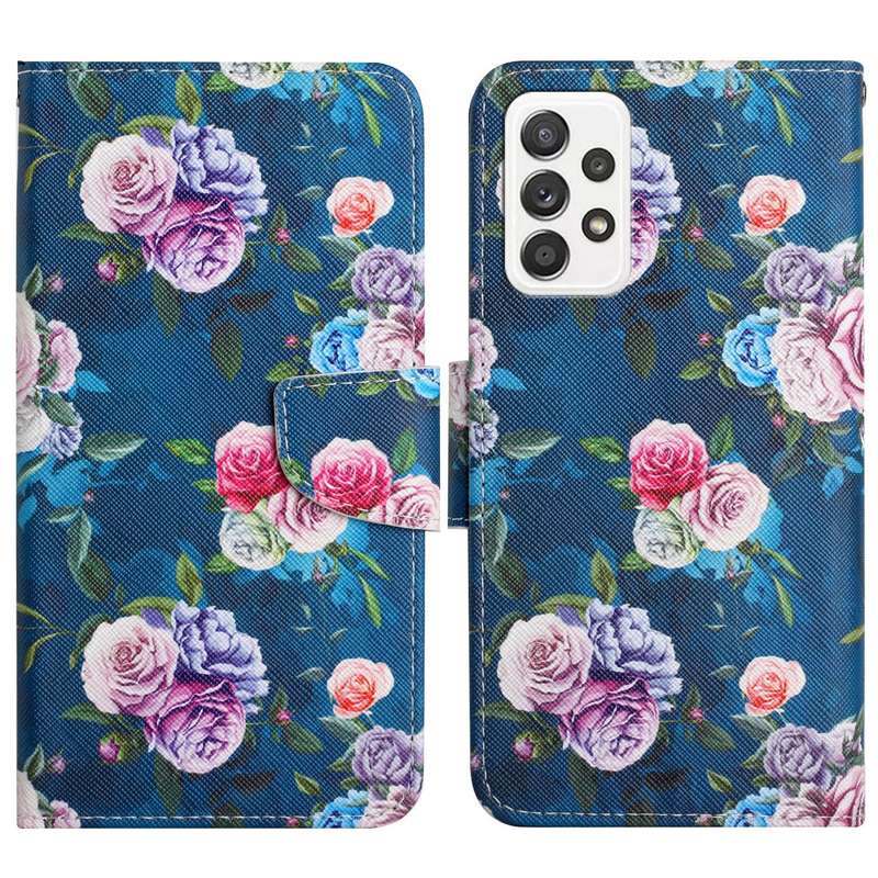 For Samsung Galaxy S22 5G 3 in 1 Rugged Holder Phone Case(Purple+Pink)