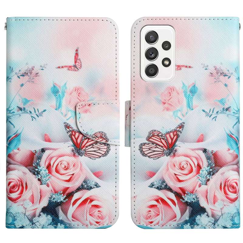 For Samsung Galaxy A53 5G Painted Pattern Horizontal Flip Leather Phone Case(Rhombus Kaleidoscope)