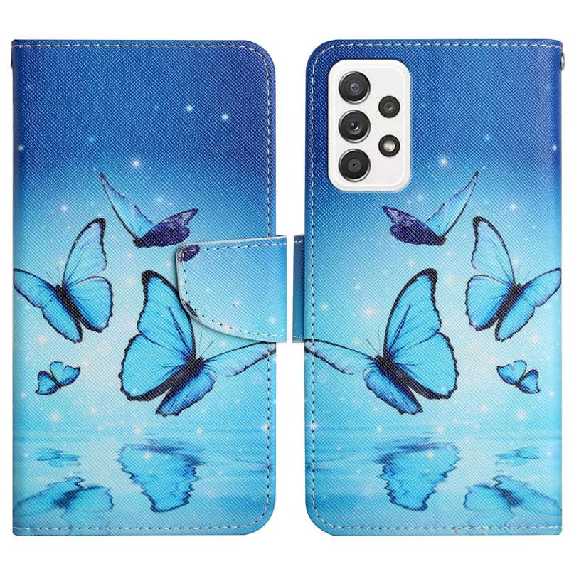 For Samsung Galaxy A53 5G Painted Pattern Horizontal Flip Leather Phone Case(Rhombus Kaleidoscope)