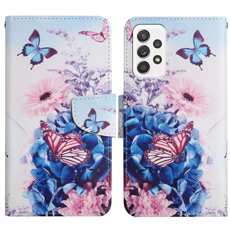For Samsung Galaxy A53 5G Painted Pattern Horizontal Flip Leather Phone Case(Rhombus Kaleidoscope)