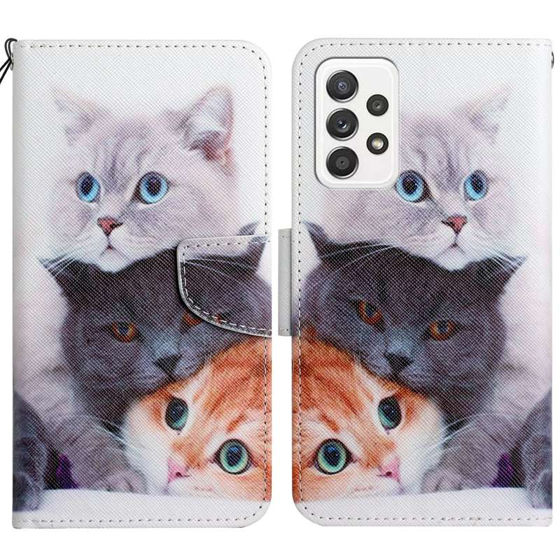 For Samsung Galaxy A53 5G Painted Pattern Horizontal Flip Leather Phone Case(Rhombus Kaleidoscope)