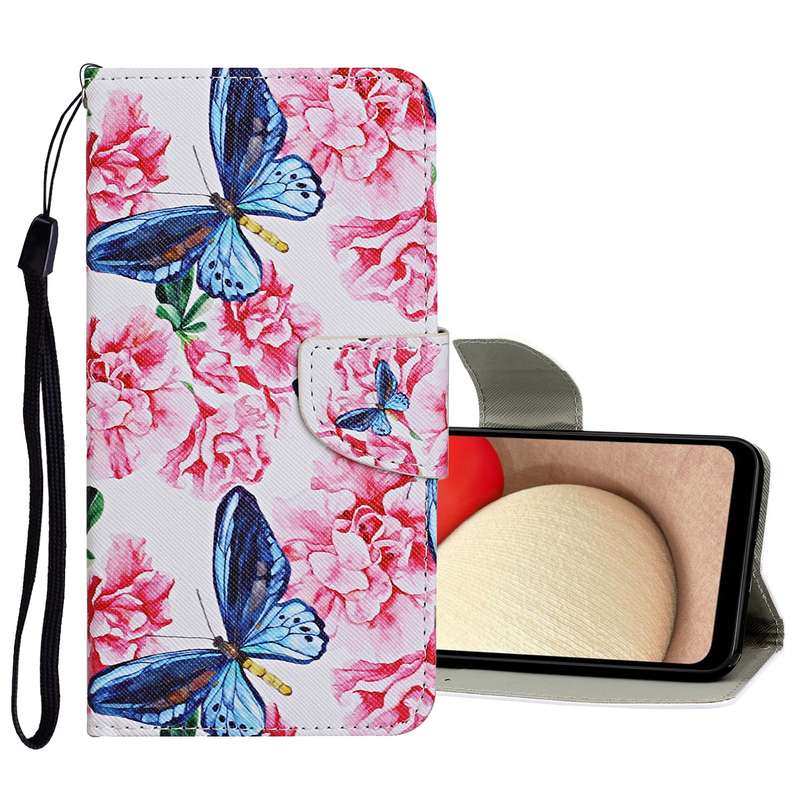For Samsung Galaxy A33 5G Colored Drawing Pattern Flip Leather Case(Peony)