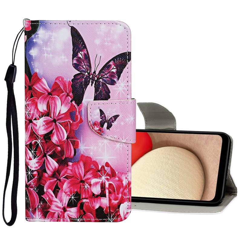 For Samsung Galaxy A33 5G Colored Drawing Pattern Flip Leather Case(Peony)