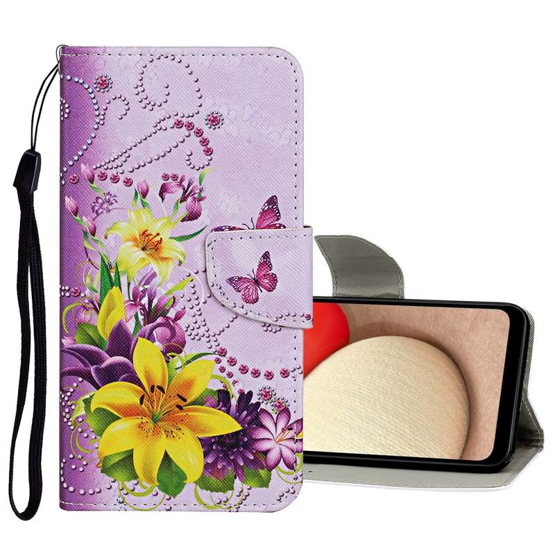 For Samsung Galaxy A33 5G Colored Drawing Pattern Flip Leather Case(Peony)