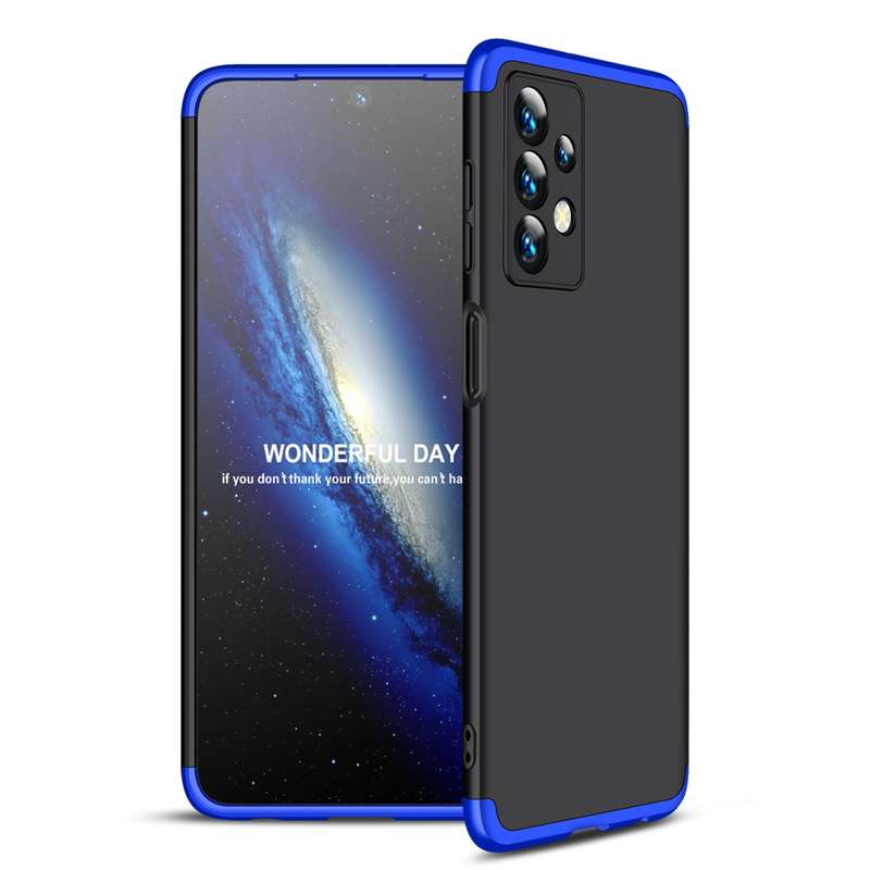 For Samsung Galaxy A23 GKK Three Stage Splicing Full Coverage PC Phone Case(Black Silver)