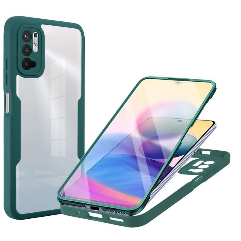 For Xiaomi Redmi Note 10 5G Acrylic + TPU 360 Degrees Full Coverage Phone Case(Black)