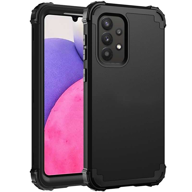For Samsung Galaxy A33 5G PC + Silicone Phone Case(Rose Gold)