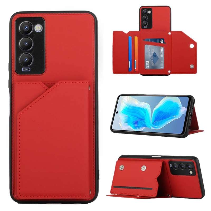 For Tecno Camon 17 Pro Skin Feel PU + TPU + PC Phone Case(Brown)